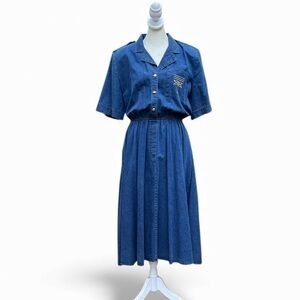 Kay Brandon Vintage Denim Midi Dress Size 14 (See measurements)